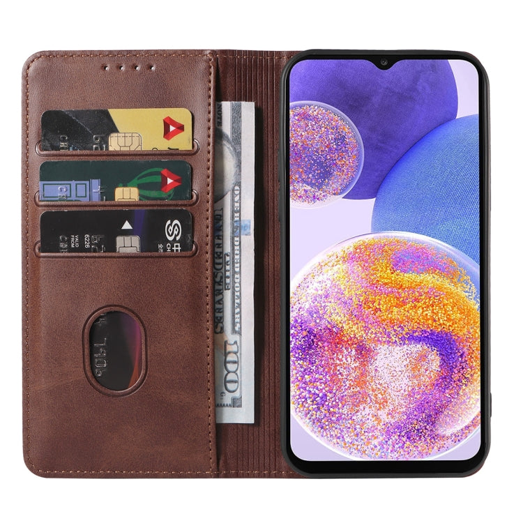 For Samsung Galaxy A23 4G Magnetic Closure Leather Phone Case(Brown) - free shipping - PMC TechLife - Order now!