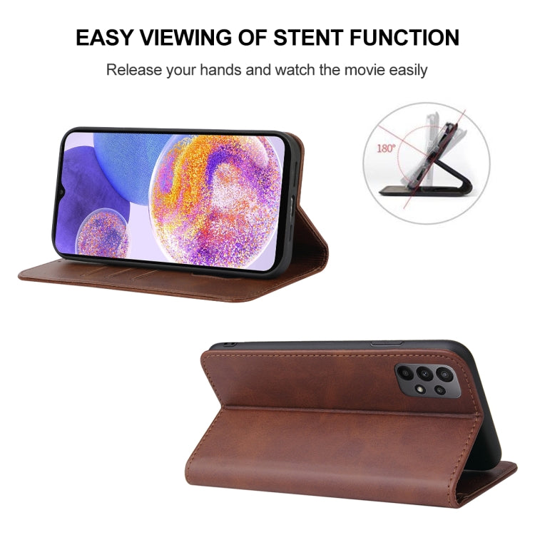 For Samsung Galaxy A23 4G Magnetic Closure Leather Phone Case(Brown) - free shipping - PMC TechLife - Order now!