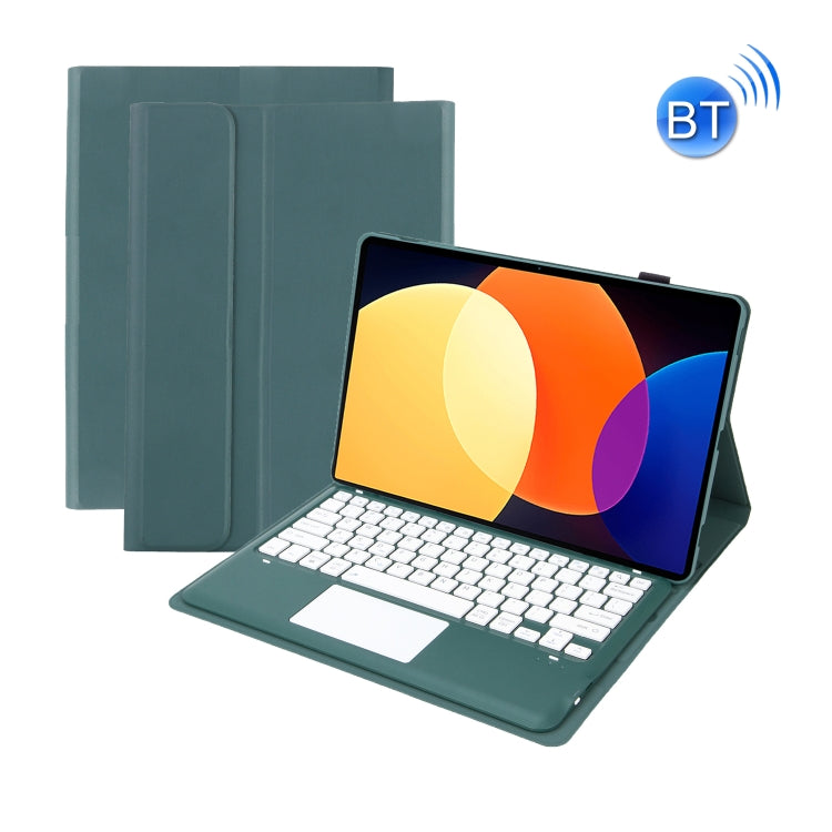 A0N4-A Detachable Sheep Pattern TPU Bluetooth Keyboard Tablet Leather Case with Touchpad For Xiaomi Pad 5 Pro 12.4(Dark Green) - free shipping - PMC TechLife - Order now!