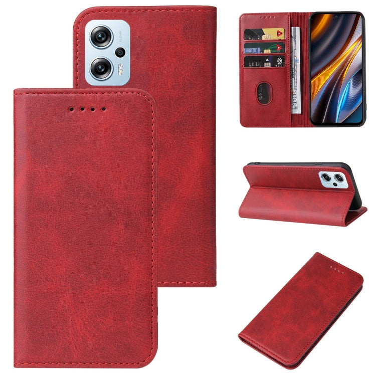For Xiaomi Poco X4 GT Magnetic Closure Leather Phone Case(Red) - free shipping - PMC TechLife - Order now!