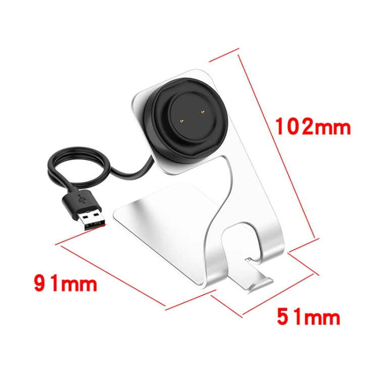 For Amazfit GTS4 Mini Rotatable Magnetic Metal Charging Base(Silver) - Charger by PMC TechLife | Online Shopping South Africa | PMC TechLife | Buy Now Pay Later Mobicred