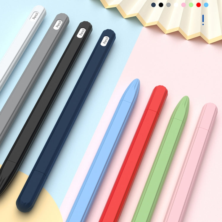 3 in 1 Striped Liquid Silicone Stylus Case with Two Tip Caps For Apple Pencil 1(Pink) - Pencil Accessories by PMC TechLife | Online Shopping South Africa | PMC TechLife