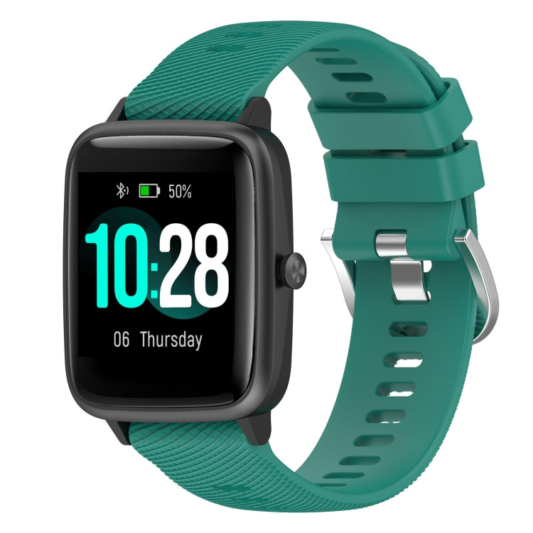 For Xiaomi Haylou Solar LS01 19mm Cross Textured Silicone Watch Band(Pine Green) - free shipping - PMC TechLife - Order now!