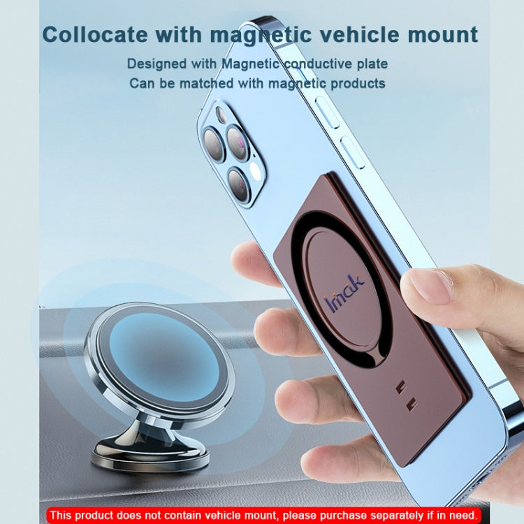 imak MagSafe Wireless ChargingCard-type Multi-function Mobile Phone Holder(Brown) - Lazy Bracket by imak | Online Shopping South Africa | PMC TechLife