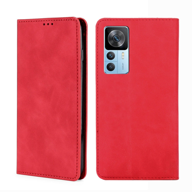 For Xiaomi Redmi K50 Ultra/Xiaomi 12T/Xiaomi 12T Pro Skin Feel Magnetic Horizontal Flip Leather Phone Case(Red) - free shipping - PMC TechLife - Order now!