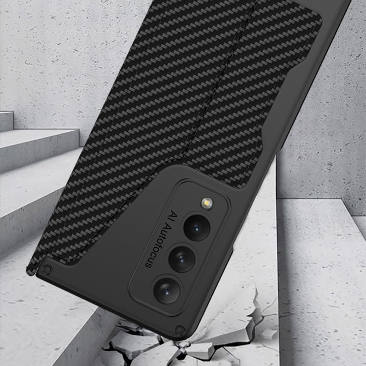 For Samsung Galaxy Z Fold4 GKK Armor Flip Leather Phone Case with Pen Slots(Carbon Fiber Texture) - Galaxy Z Fold4 5G Cases by GKK | Online Shopping South Africa | PMC TechLife | Buy Now Pay Later Mobicred