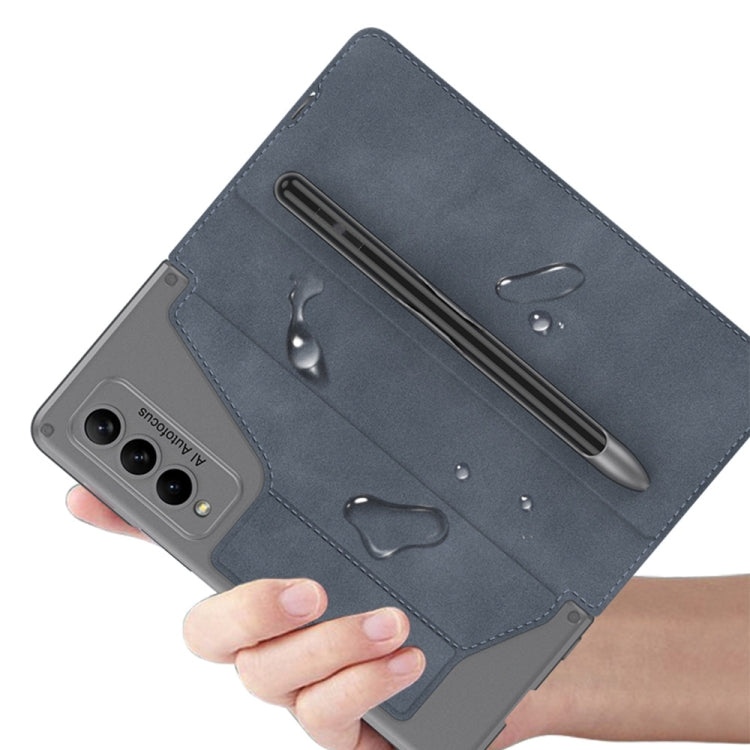 For Samsung Galaxy Z Fold4 GKK Armor Flip Leather Phone Case with Pen Slots(Carbon Fiber Texture) - Galaxy Z Fold4 5G Cases by GKK | Online Shopping South Africa | PMC TechLife | Buy Now Pay Later Mobicred