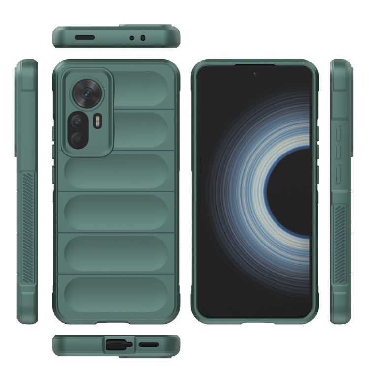 For Xiaomi Redmi K50 Ultra / Xiaomi 12T Magic Shield TPU + Flannel Phone Case(Dark Green) - free shipping - PMC TechLife - Order now!