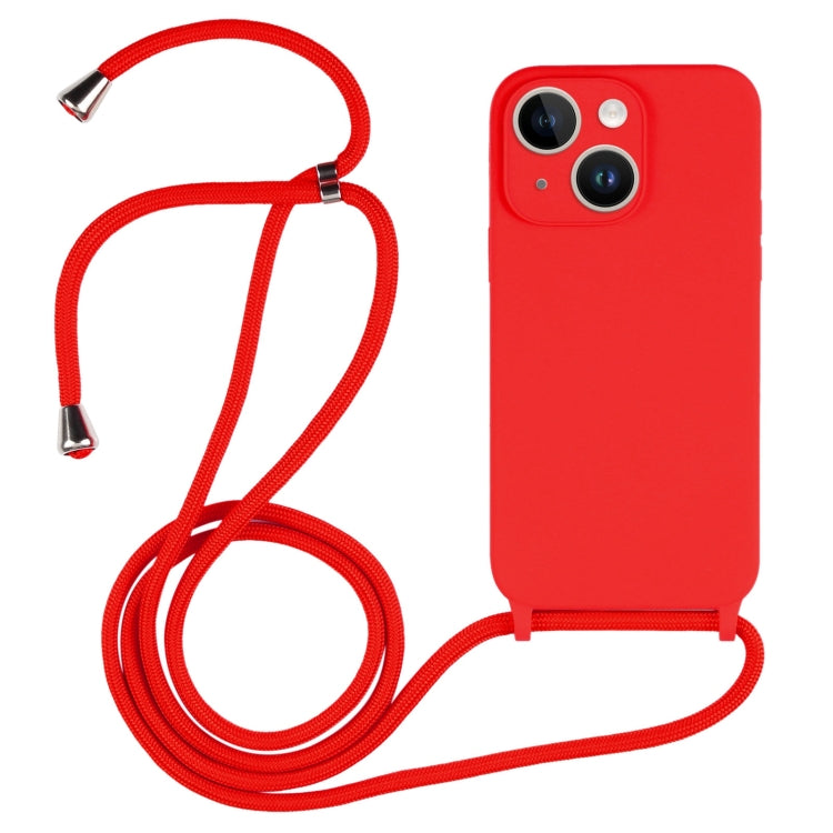 For iPhone 14 Crossbody Lanyard Liquid Silicone Case(Red) - iPhone 14 Cases by PMC TechLife | Online Shopping South Africa | PMC TechLife