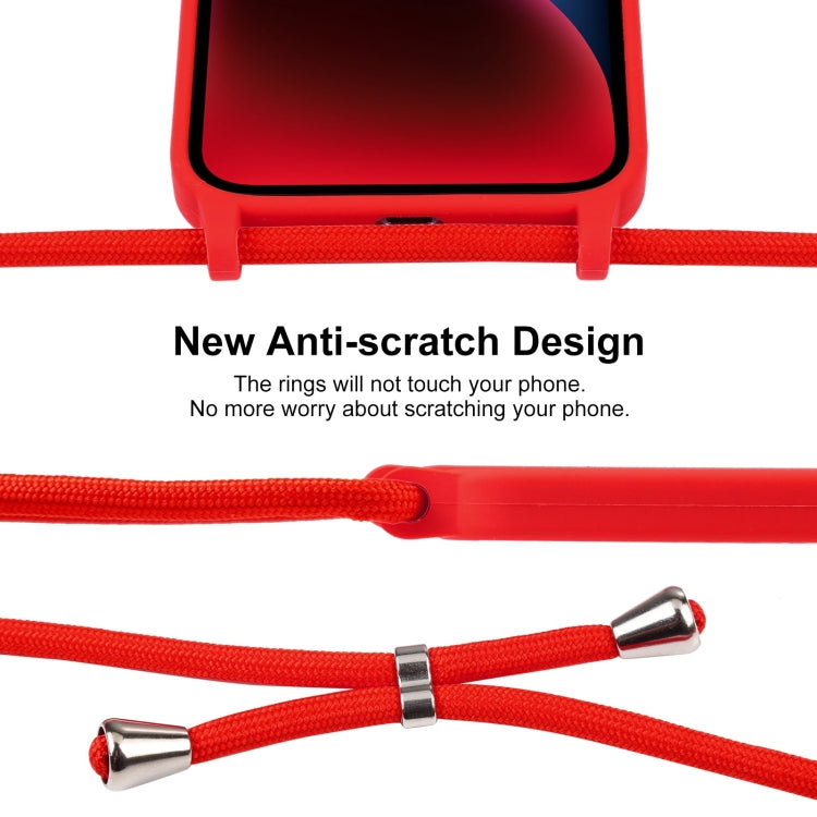 For iPhone 14 Crossbody Lanyard Liquid Silicone Case(Red) - iPhone 14 Cases by PMC TechLife | Online Shopping South Africa | PMC TechLife