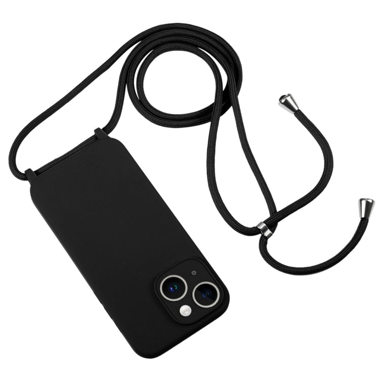 For iPhone 14 Crossbody Lanyard Liquid Silicone Case(Black) - iPhone 14 Cases by PMC TechLife | Online Shopping South Africa | PMC TechLife