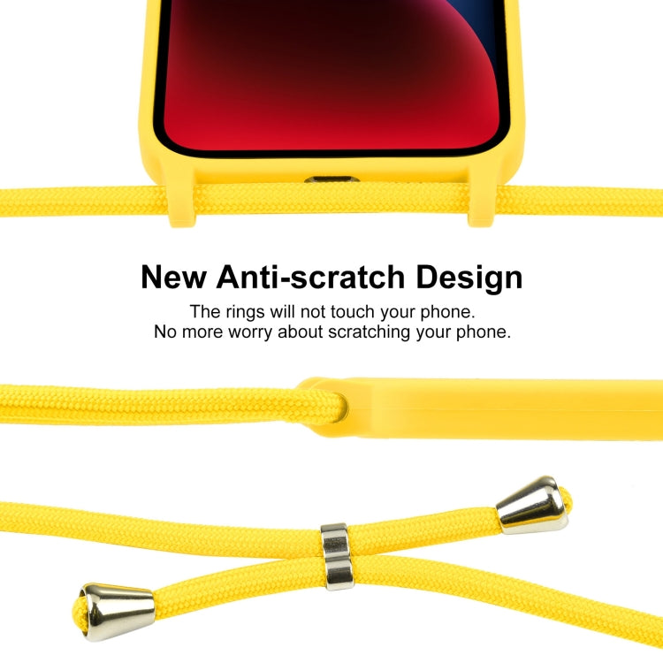 For iPhone 14 Crossbody Lanyard Liquid Silicone Case(Yellow) - iPhone 14 Cases by PMC TechLife | Online Shopping South Africa | PMC TechLife