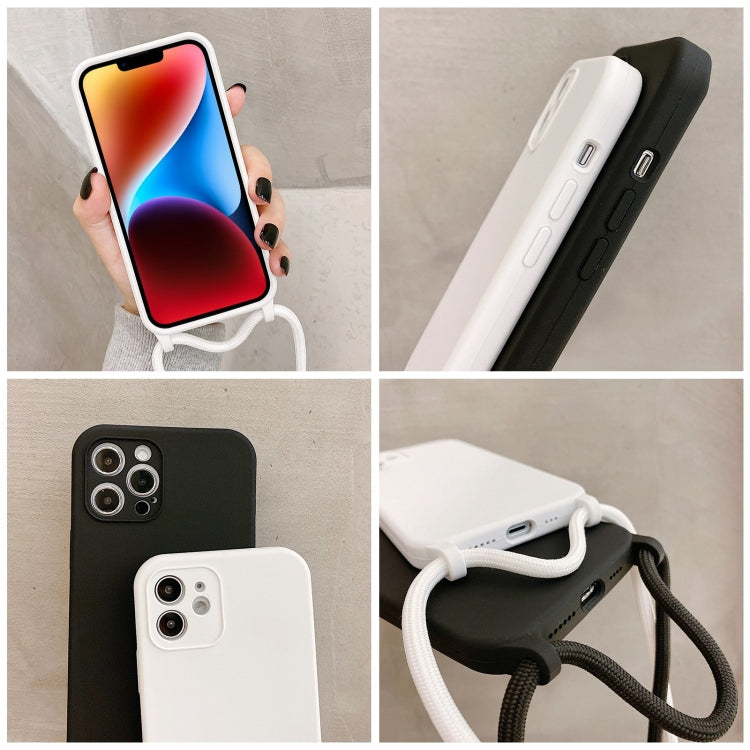 For iPhone 14 Crossbody Lanyard Liquid Silicone Case(Black) - iPhone 14 Cases by PMC TechLife | Online Shopping South Africa | PMC TechLife