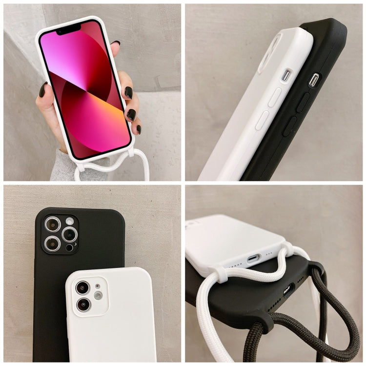 For iPhone 13 Crossbody Lanyard Liquid Silicone Case(Pine Needle Green) - iPhone 13 Cases by PMC TechLife | Online Shopping South Africa | PMC TechLife | Buy Now Pay Later Mobicred