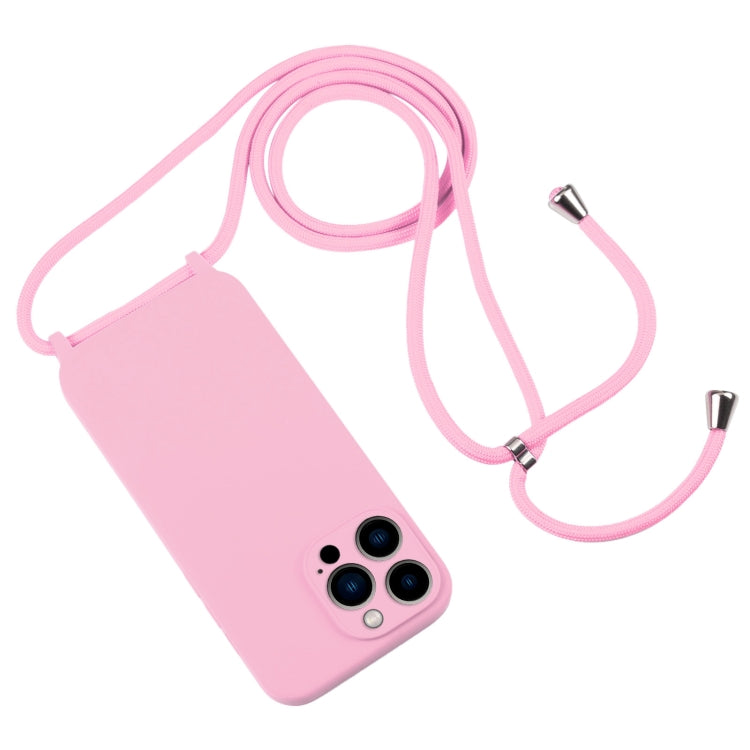 For iPhone 13 Pro Max Crossbody Lanyard Liquid Silicone Case(Pink) - free shipping - PMC TechLife - Order now!