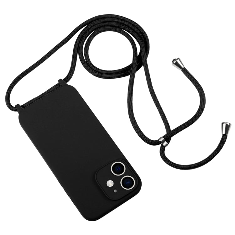 For iPhone 12 Crossbody Lanyard Liquid Silicone Case(Black) - free shipping - PMC TechLife - Order now!