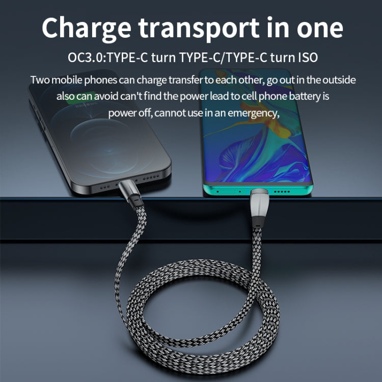 3A USB-C/Type-C to 8 Pin Elbow Fast Charge Data Cable, Length:2m(Grey) - 2 in 1 Cable by PMC TechLife | Online Shopping South Africa | PMC TechLife
