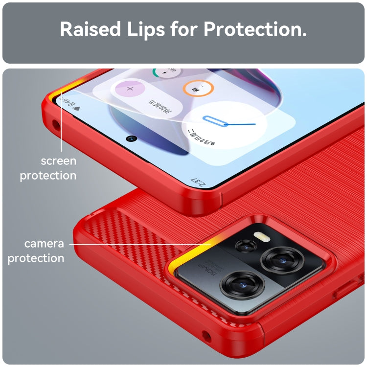 For Motorola Edge 30 Fusion/Moto S30 Pro Brushed Texture Carbon Fiber TPU Phone Case(Red) - free shipping - PMC TechLife - Order now!