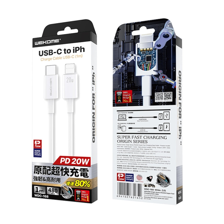 WEKOME WDC-168 Original Series PD 20W USB-C / Type-C to 8 Pin Fast Charge Data Cable Length: 1m - 2 in 1 Cable by WK | Online Shopping South Africa | PMC TechLife | Buy Now Pay Later Mobicred