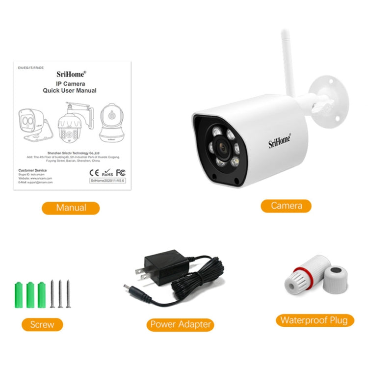 SriHome SH034C 4.0MP AI Humanoid Tracking WiFi Outdoor Surveillance Camera(US Plug) - Bullet Camera by SriHome | Online Shopping South Africa | PMC TechLife | Buy Now Pay Later Mobicred