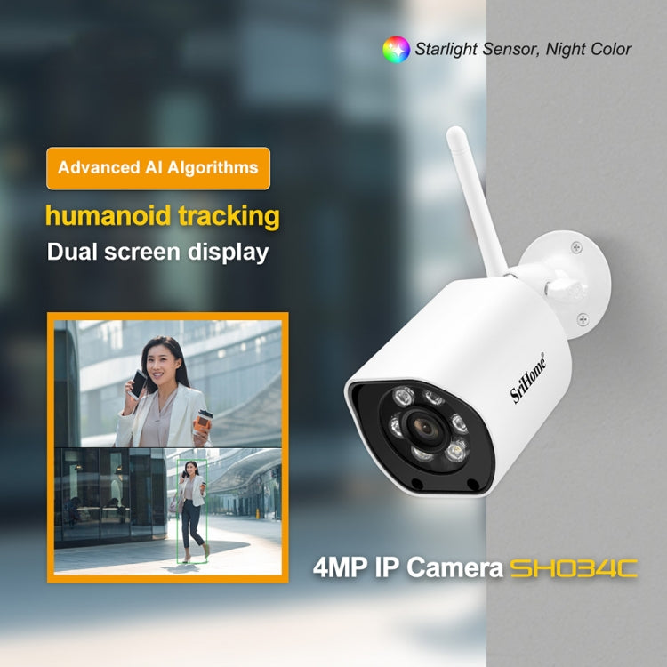SriHome SH034C 4.0MP AI Humanoid Tracking WiFi Outdoor Surveillance Camera(UK Plug) - free shipping - PMC TechLife - Order now!