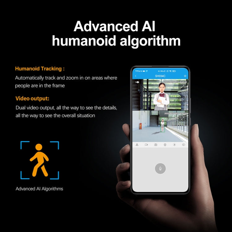 SriHome SH034C 4.0MP AI Humanoid Tracking WiFi Outdoor Surveillance Camera(EU Plug) - free shipping - PMC TechLife - Order now!