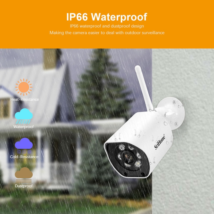 SriHome SH034C 4.0MP AI Humanoid Tracking WiFi Outdoor Surveillance Camera(AU Plug) - Bullet Camera by SriHome | Online Shopping South Africa | PMC TechLife | Buy Now Pay Later Mobicred