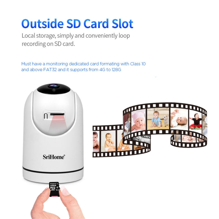 SriHome SH042 2.0MP 1080P HD AI WiFi Pan-tilt Surveillance Camera(EU Plug) - Wireless Camera by SriHome | Online Shopping South Africa | PMC TechLife