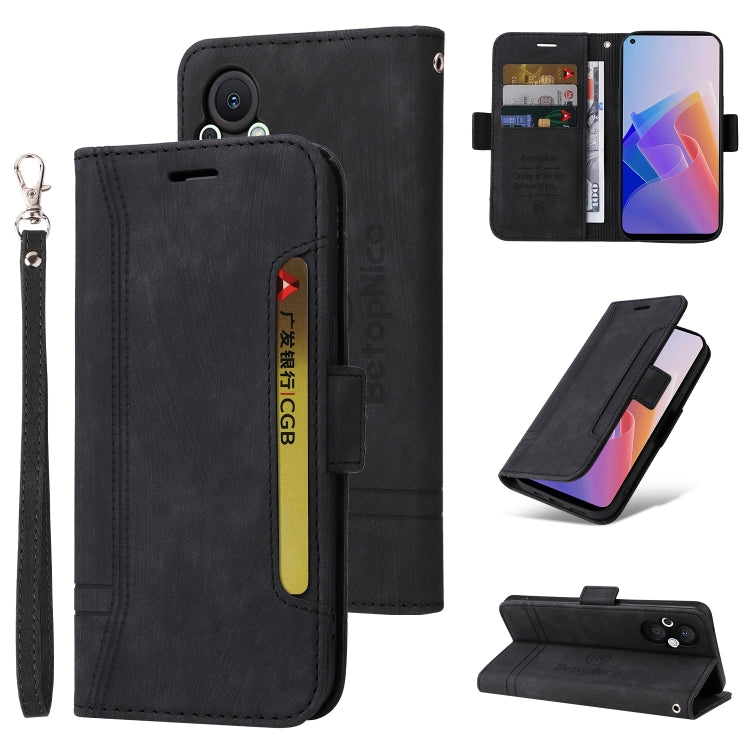 For OPPO Reno 7Z 5G BETOPNICE Dual-side Buckle Leather Phone Case(Black) - OPPO Cases by BETOPNICE | Online Shopping South Africa | PMC TechLife | Buy Now Pay Later Mobicred