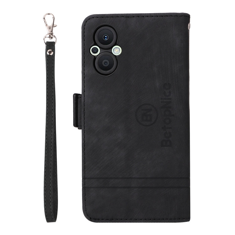 For OPPO Reno 7Z 5G BETOPNICE Dual-side Buckle Leather Phone Case(Black) - OPPO Cases by BETOPNICE | Online Shopping South Africa | PMC TechLife | Buy Now Pay Later Mobicred