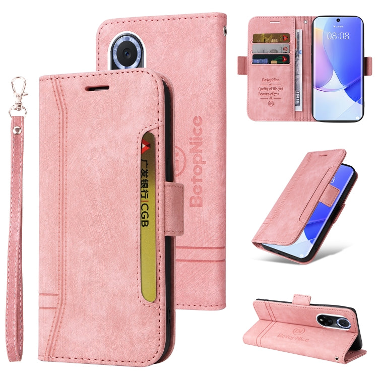 For Huawei nova 9 BETOPNICE Dual-side Buckle Leather Phone Case(Pink) - Huawei Cases by BETOPNICE | Online Shopping South Africa | PMC TechLife | Buy Now Pay Later Mobicred