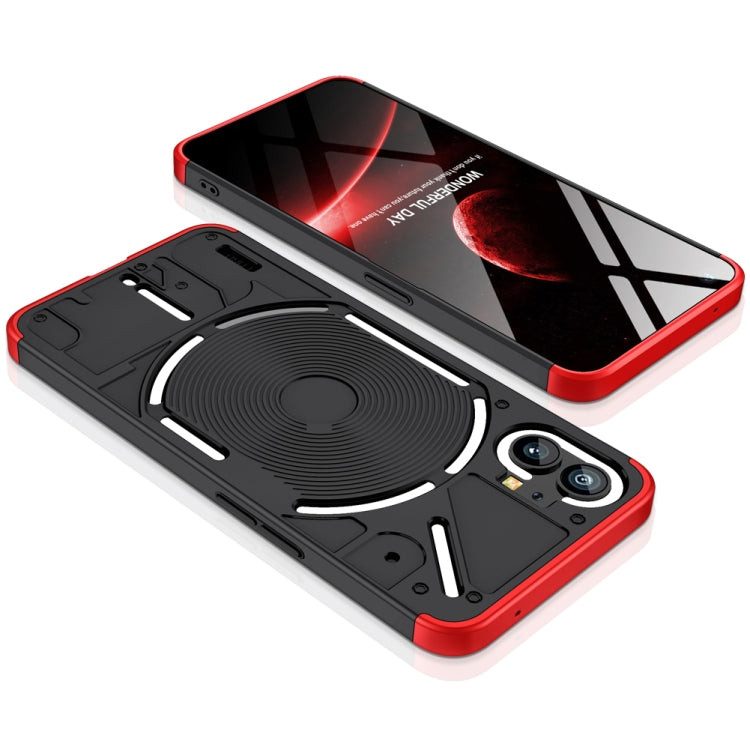 For Nothing Phone 1 GKK Three Stage Splicing Full Coverage PC Phone Case(Black Red) - Nothing Cases by GKK | Online Shopping South Africa | PMC TechLife | Buy Now Pay Later Mobicred