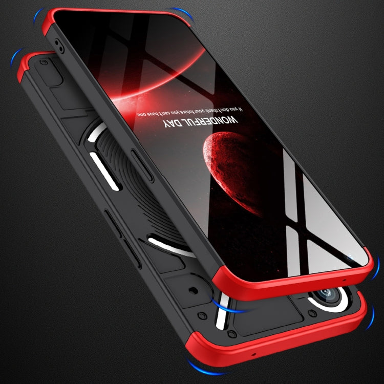 For Nothing Phone 1 GKK Three Stage Splicing Full Coverage PC Phone Case(Black Red) - Nothing Cases by GKK | Online Shopping South Africa | PMC TechLife | Buy Now Pay Later Mobicred