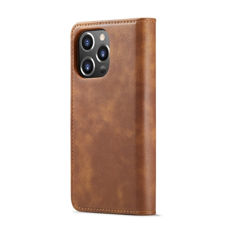 For iPhone 14 Pro Max DG.MING Crazy Horse Texture Detachable Magnetic Leather Case(Brown) - iPhone 14 Pro Max Cases by DG.MING | Online Shopping South Africa | PMC TechLife | Buy Now Pay Later Mobicred