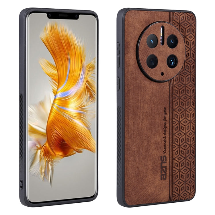 For Huawei Mate 50 Pro AZNS 3D Embossed Skin Feel Phone Case(Brown) - Huawei Cases by AZNS | Online Shopping South Africa | PMC TechLife | Buy Now Pay Later Mobicred
