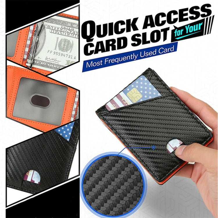 W2108A1 RFID Carbon fiber Business Wallet For Men(Orange) - free shipping - PMC TechLife - Order now!