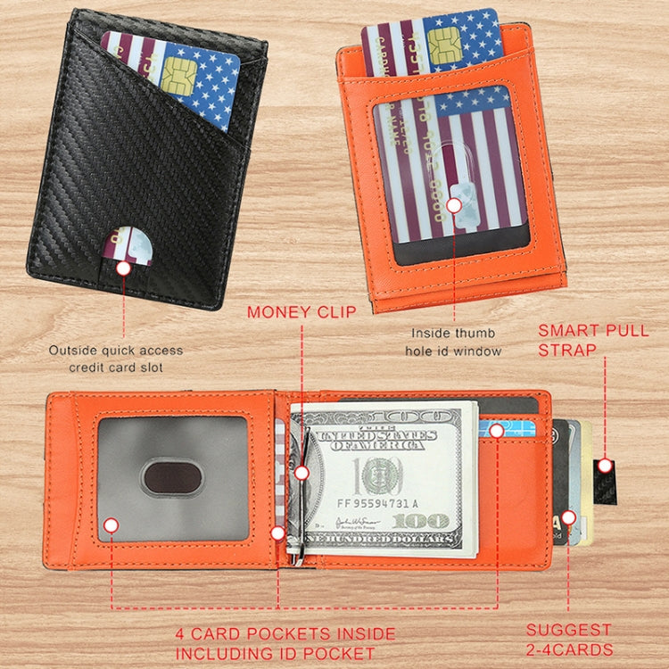 W2108A1 RFID Carbon fiber Business Wallet For Men(Orange) - free shipping - PMC TechLife - Order now!