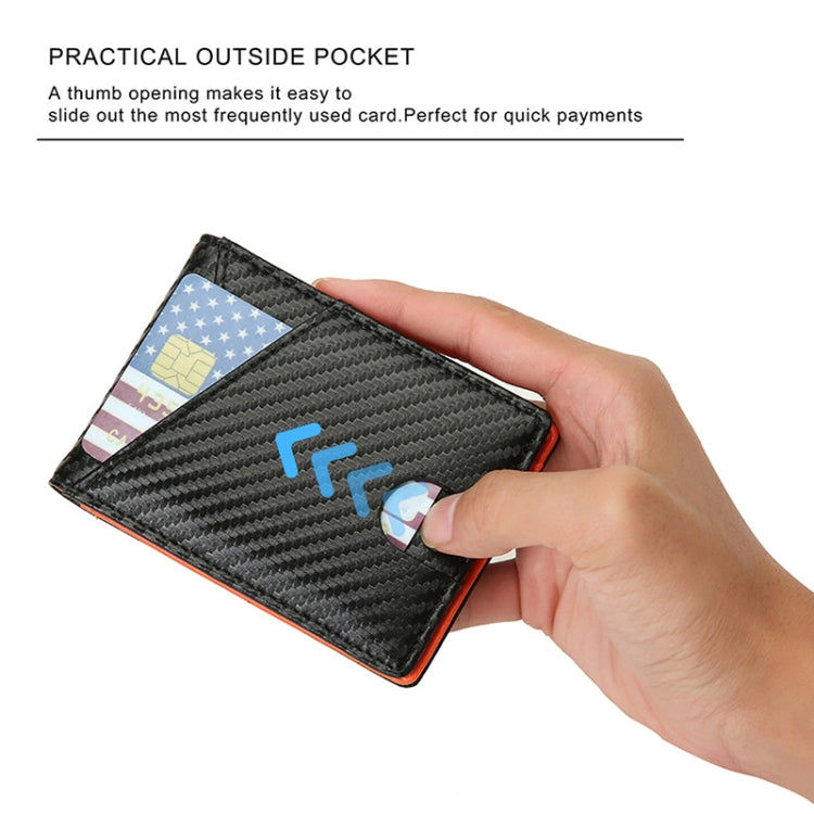 W2108A1 RFID Carbon fiber Business Wallet For Men(Orange) - free shipping - PMC TechLife - Order now!