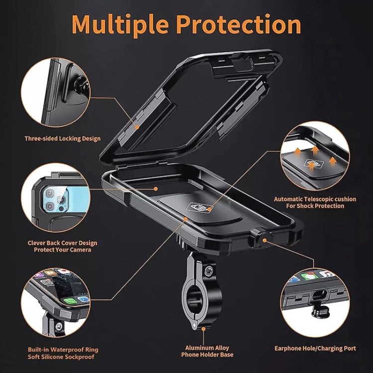 Kewig M18S-A1 Motorcycle / Bicycle Handlebar Wireless Charging Waterproof Box Mobile Phone Holder - free shipping - PMC TechLife - Order now!