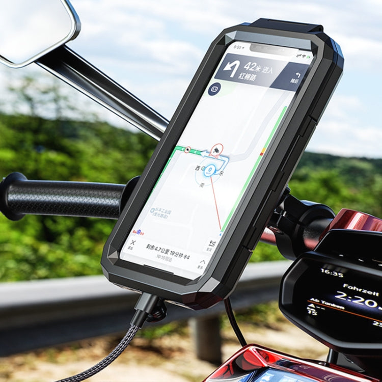 Kewig M18S-A1 Motorcycle / Bicycle Handlebar Wireless Charging Waterproof Box Mobile Phone Holder - free shipping - PMC TechLife - Order now!