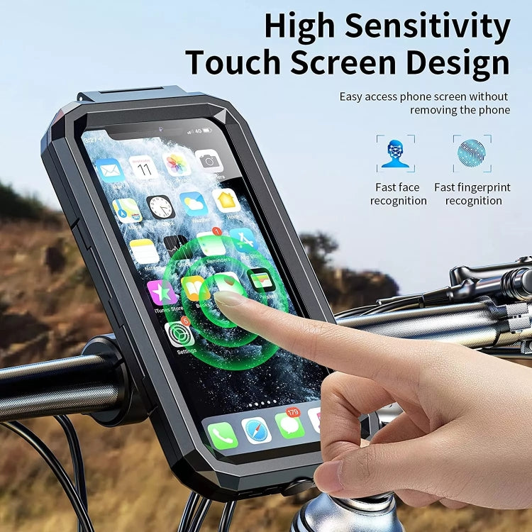 Kewig M18L-A1 Motorcycle / Bicycle Handlebar Wireless Charging Waterproof Box Mobile Phone Holder - free shipping - PMC TechLife - Order now!