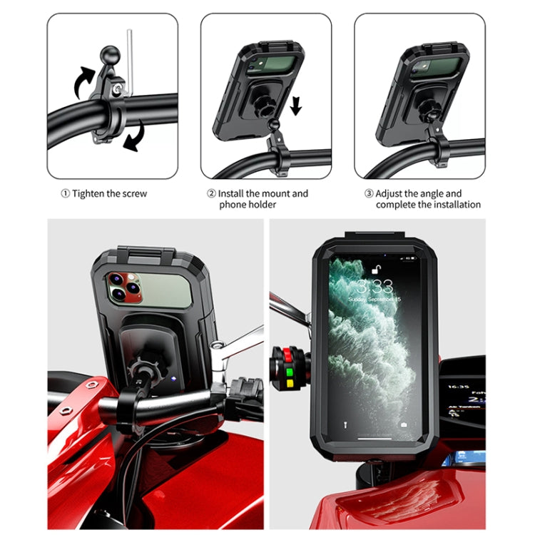 Kewig M18L-A1 Motorcycle / Bicycle Handlebar Wireless Charging Waterproof Box Mobile Phone Holder - free shipping - PMC TechLife - Order now!