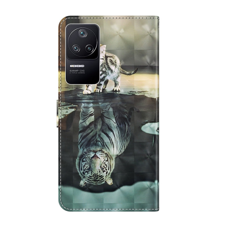 For Xiaomi Poco F4 3D Painting Pattern TPU + PU Phone Case(Cat Tiger) - free shipping - PMC TechLife - Order now!