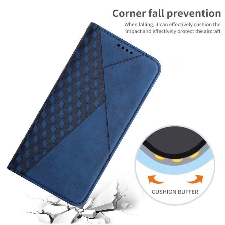 For OPPO Reno7 4G Global/F21 Pro 4G Diamond Splicing Skin Feel Magnetic Leather Phone Case(Blue) - free shipping - PMC TechLife - Order now!