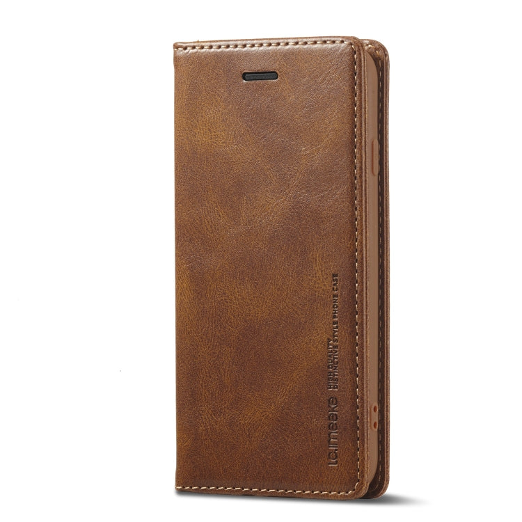 For iPhone SE 2022 / SE 2020 / 8 / 7 LC.IMEEKE RFID Anti-theft Leather Phone Case(Brown) - iPhone SE 2022 / 2020 / 8 / 7 Cases by LC.IMEEKE | Online Shopping South Africa | PMC TechLife | Buy Now Pay Later Mobicred
