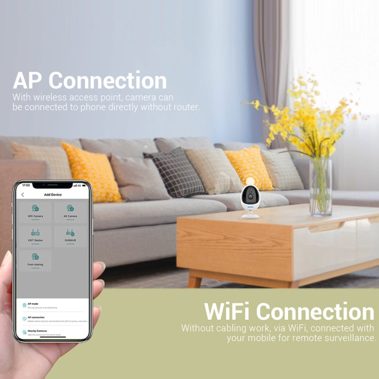 ESCAM QF006 3MP 1296P HD Indoor Wireless PTZ IP Camera IR Night Vision AI Humanoid Detection Home Security CCTV Monitor, Plug Type:EU Plug(White) - free shipping - PMC TechLife - Order now!