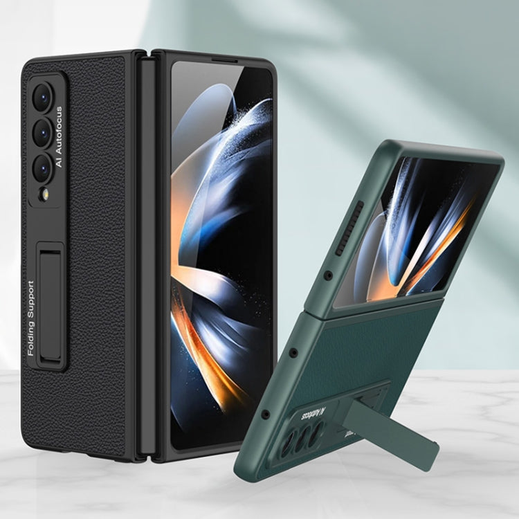 For Samsung Galaxy Z Fold4 GKK Ultra-thin Plain Leather Full Phone Case with Stand(Carbon Fiber Texture) - free shipping - PMC TechLife - Order now!
