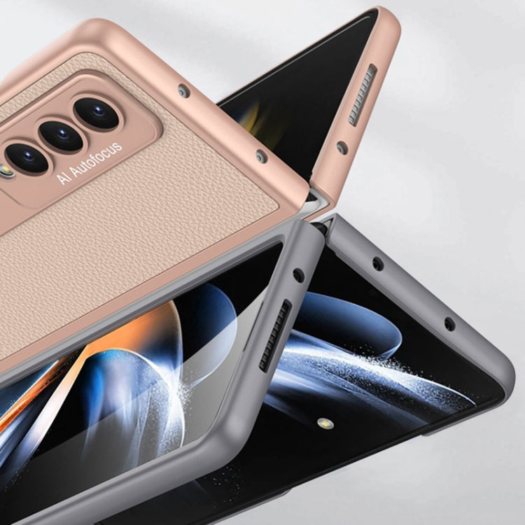 For Samsung Galaxy Z Fold4 GKK Ultra-thin Plain Leather Full Phone Case with Stand(Grey) - free shipping - PMC TechLife - Order now!