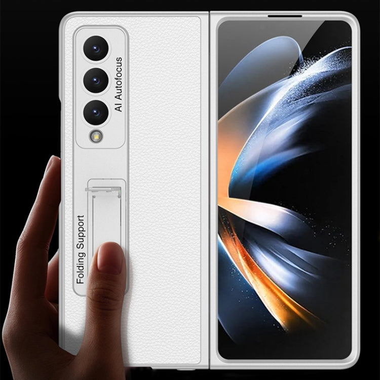 For Samsung Galaxy Z Fold4 GKK Ultra-thin Plain Leather Full Phone Case with Stand(Grey) - free shipping - PMC TechLife - Order now!