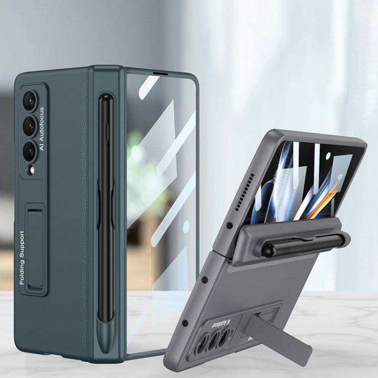 For Samsung Galaxy Z Fold4 GKK Magnetic Hinge Flip Phone Case with Holder & Pen Slot(Grey) - Galaxy Z Fold4 5G Cases by GKK | Online Shopping South Africa | PMC TechLife | Buy Now Pay Later Mobicred